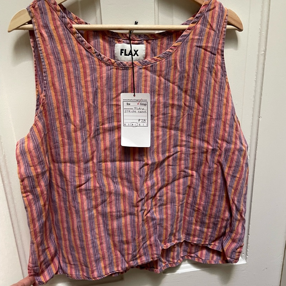 Flax Striped Vintage Boxy Tank - M